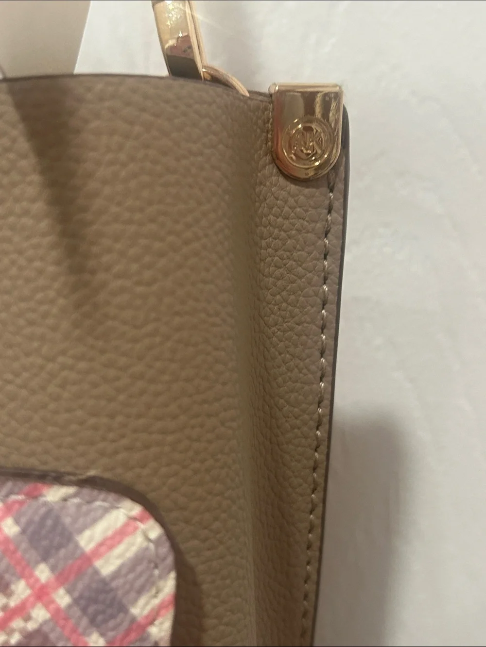 Anne Klein “Montana.” NWT Stone color. AKH4518. W/ coin purse.Turn lock in front